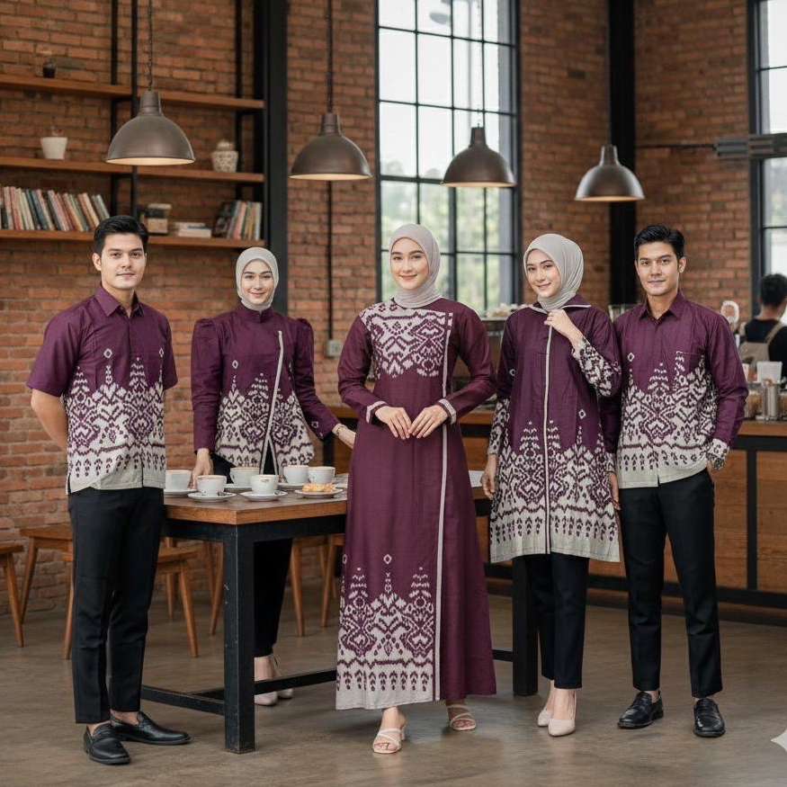 Baju batik couple keluarga terbaru Batik Wanita Modern Atasan Blouse Kemeja gamis tunik Baju Kerja C