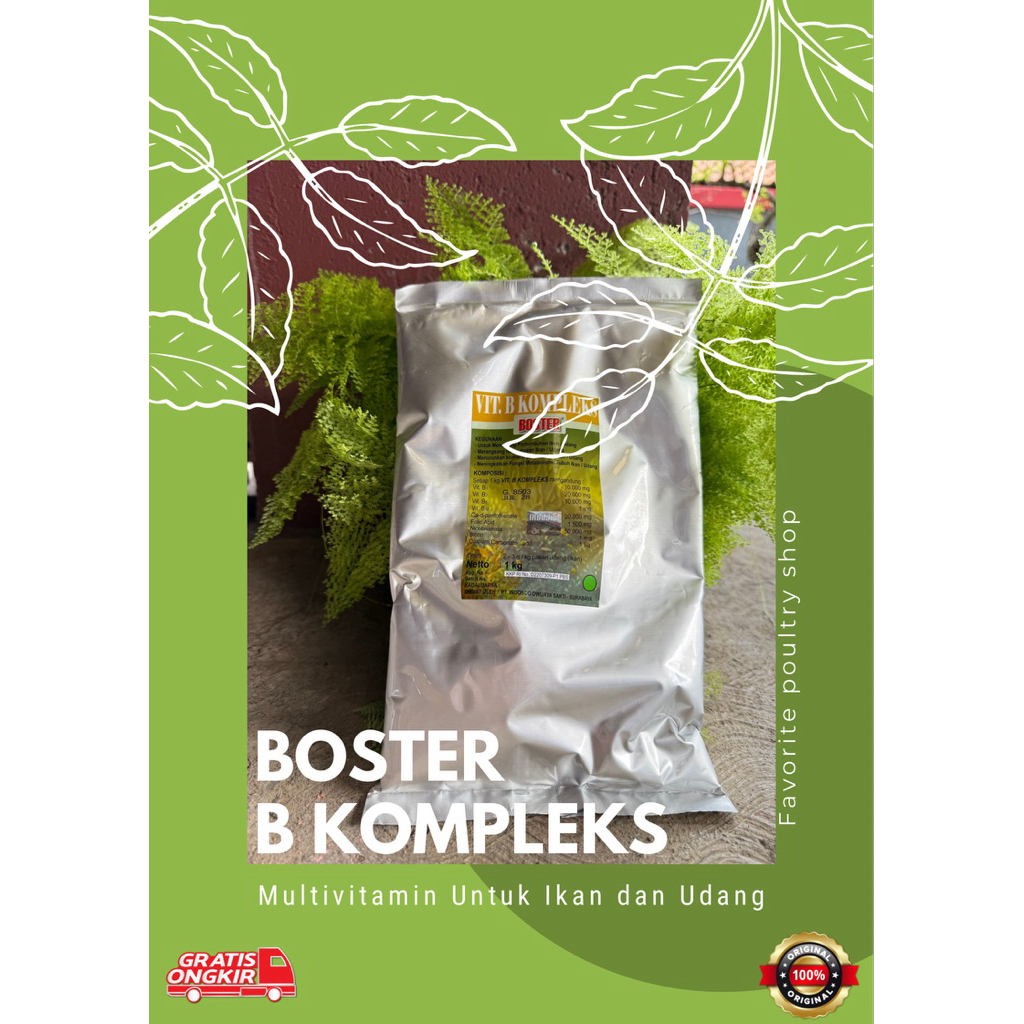 BOSTER VITAMIN B - COMPLEK 1000 gram, vit B-complek serbuk BOSTER