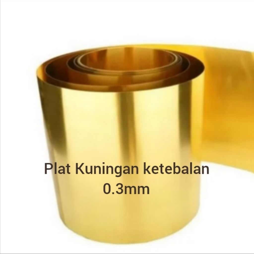 plat Kuningan ketebalan 0.3mm 30cm x 20cm / lembaran