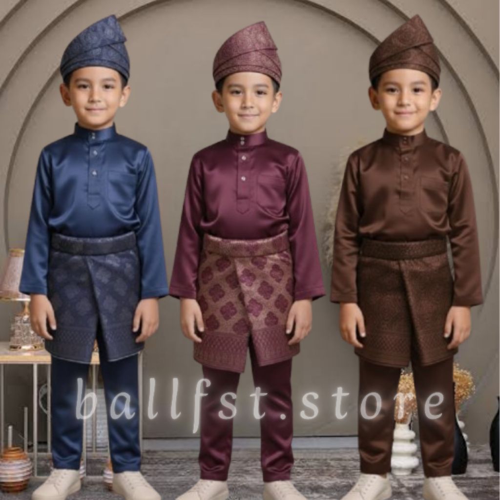 ONE SETT Baju Melayu Anak Laki - Laki | Baju Teluk Belanga Anak | Baju Adat Melayu | Baju Kondangan 