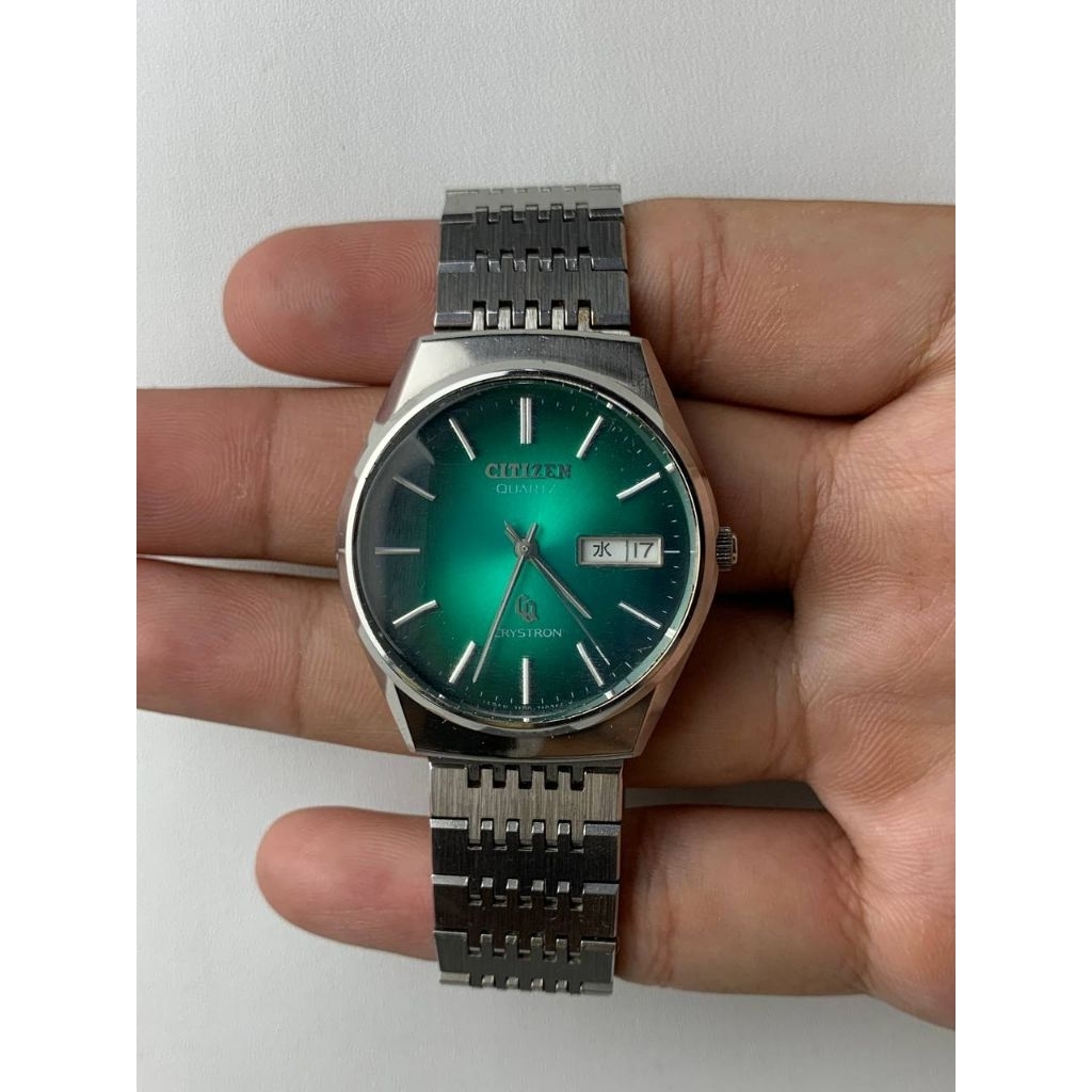 Citizen CQ Crystron Green Dial JDM