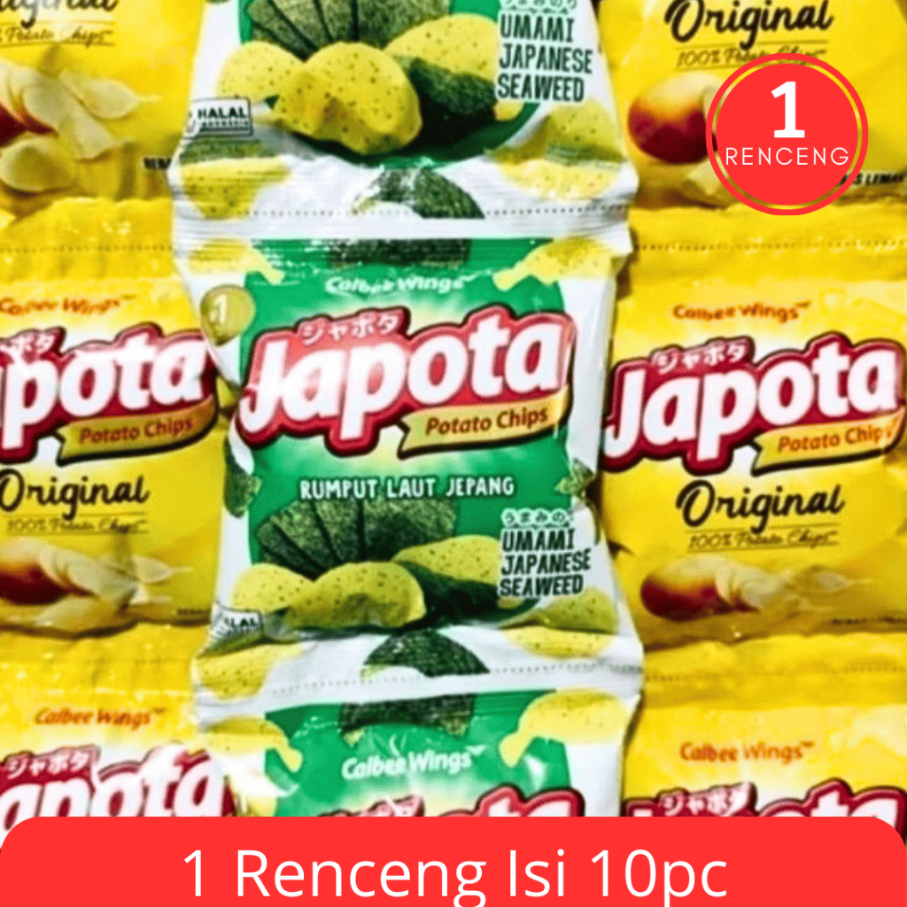 Japota Potato Chips 14gr Isi 10pcs | Snack Japota Keripik Kentang Renyah Gurih Enak Camilan Harian