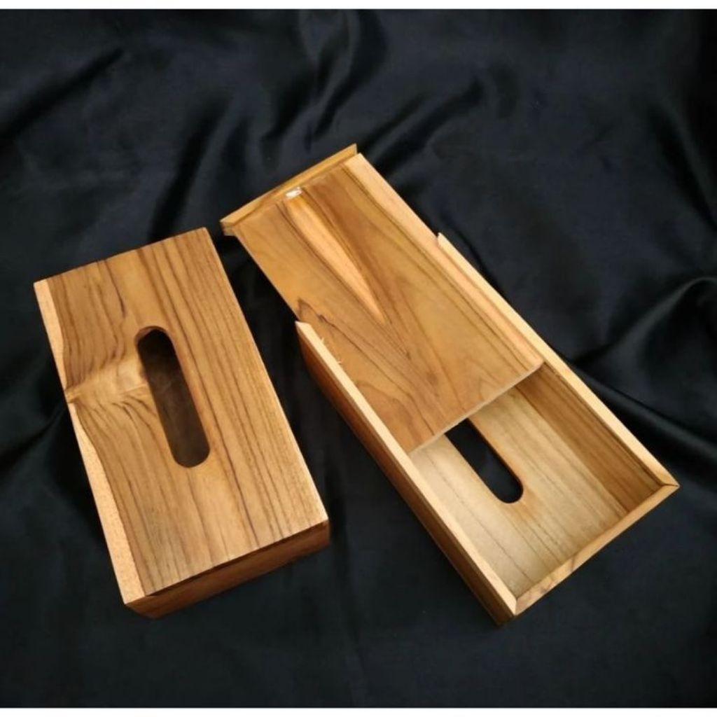 KOTAK TISSUE KAYU JATI