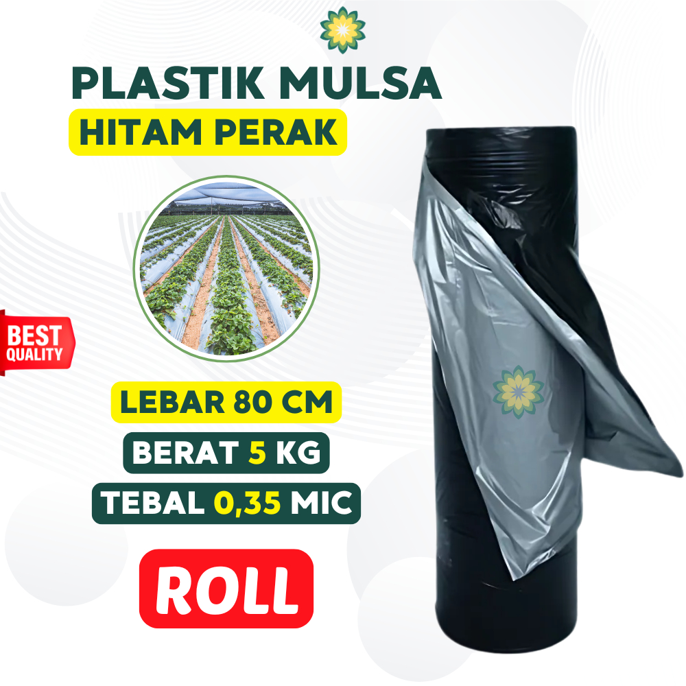 Plastik Mulsa Hitam Perak Lebar 80cm Roll