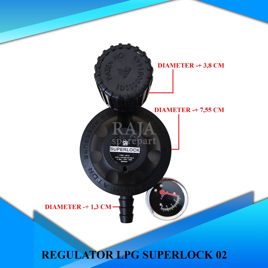 REGULATOR GAS LPG SUPERLOCK 02 RLS2 / KEPALA REGULATOR