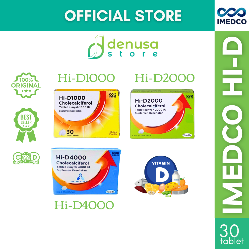 IMEDCO Hi-D1000 D2000 D4000 Cholecalciferol Chewable Tablet 30 Tablet Vitamin D3