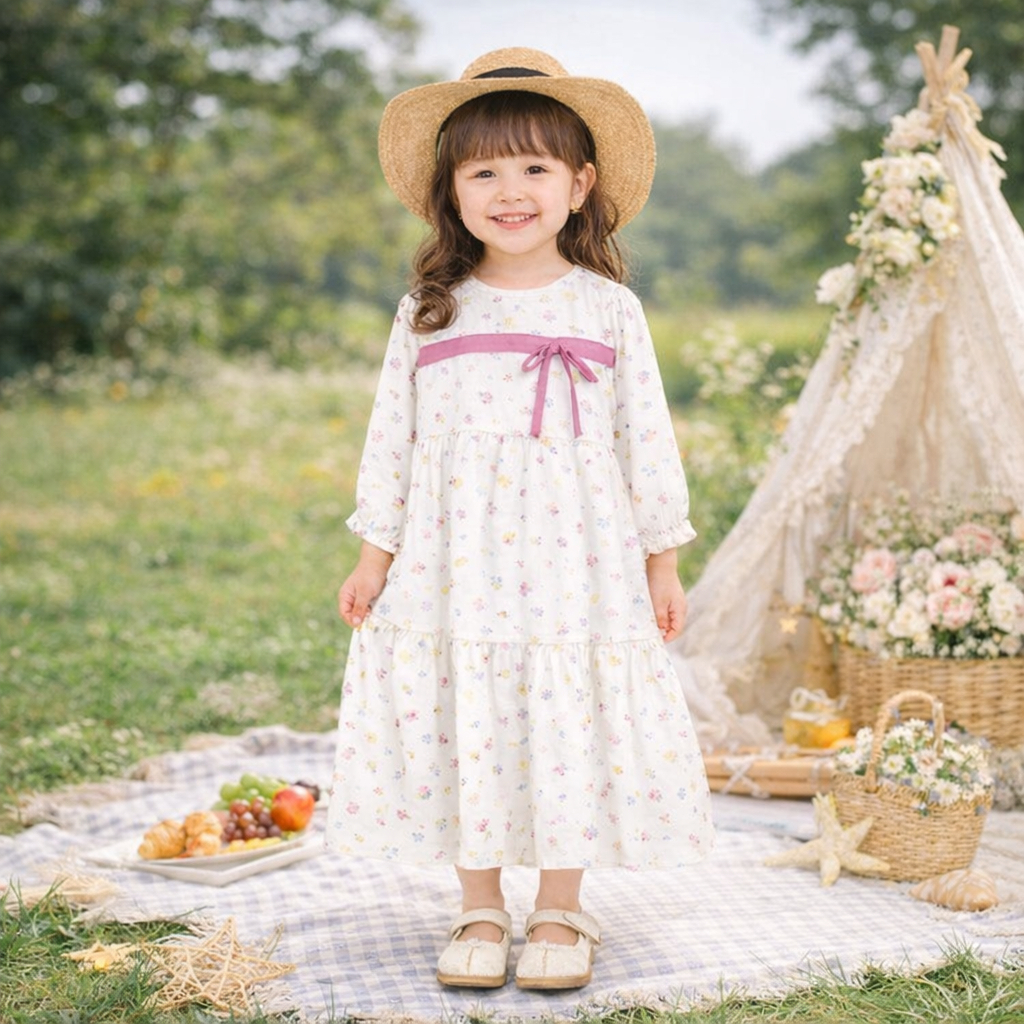 ZANNY KIDS-SELENA GAMIS anak perempuan,GAmis Motip anak,Gamis  lebaran, baju anak perempuan,baju ana