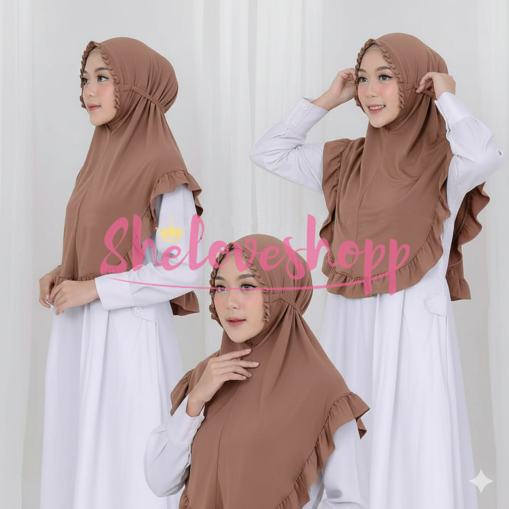 HIJAB KHIMAR KCB LIPIT LIPITA IRISH PREMIUM ORIGINAL JILBAB BERGO KERUDUNG REMPEL TALI BERGO KCB LIP