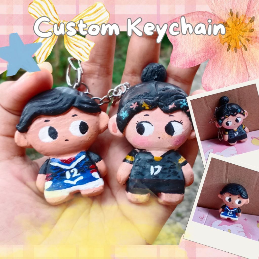 Keychain Custom//clay keychain//clay keychain figure custom//mini custom clay