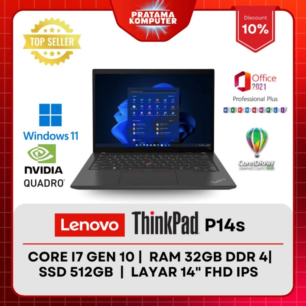 P14s i7 Gen 10 VGA NVIDIA Quadro P520