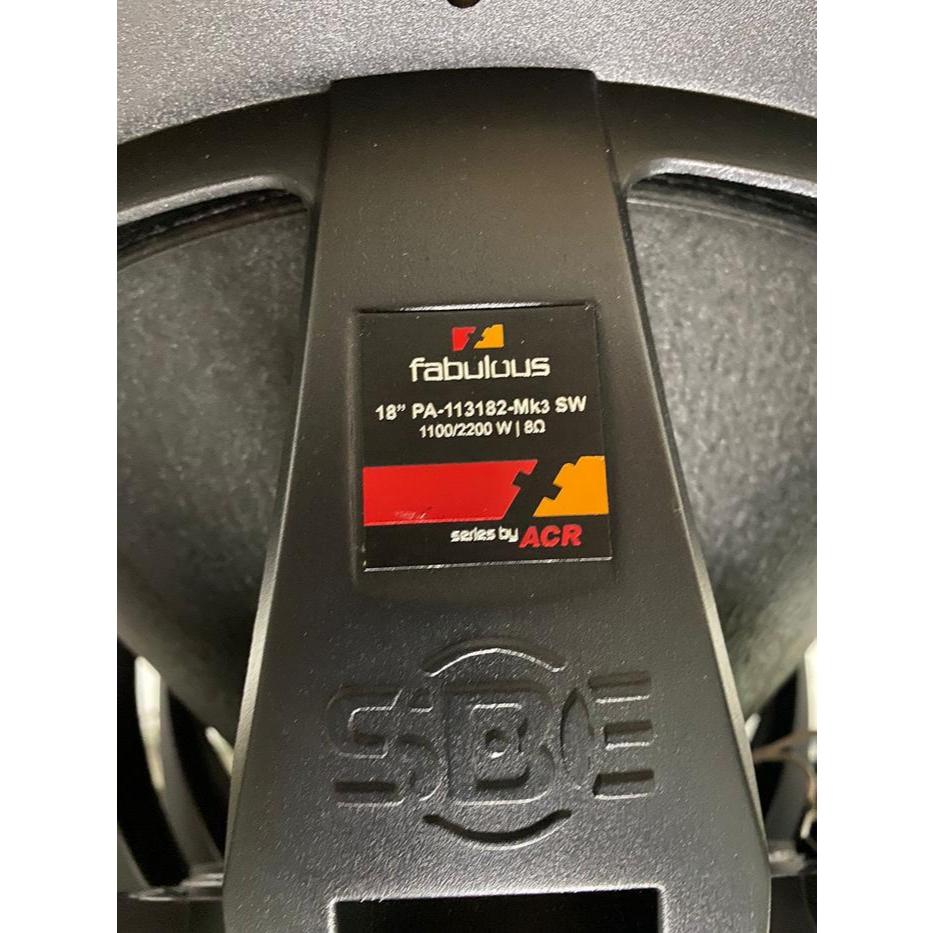 SPEAKER ACR FABULOUS 18" PA-113182-MK2 / 18" PA-113182-MK3 SW FAB SUBWOOFER ORI  100%