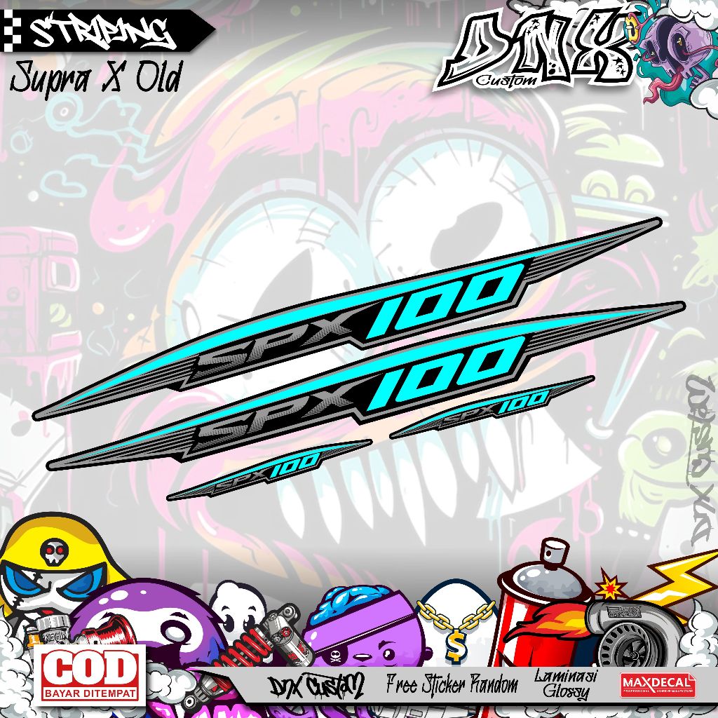 STRIPING STIKER VARIASI HONDA SUPRA X OLD LAMA SUPRA X 100 CUSTOM SPX 100 KD8