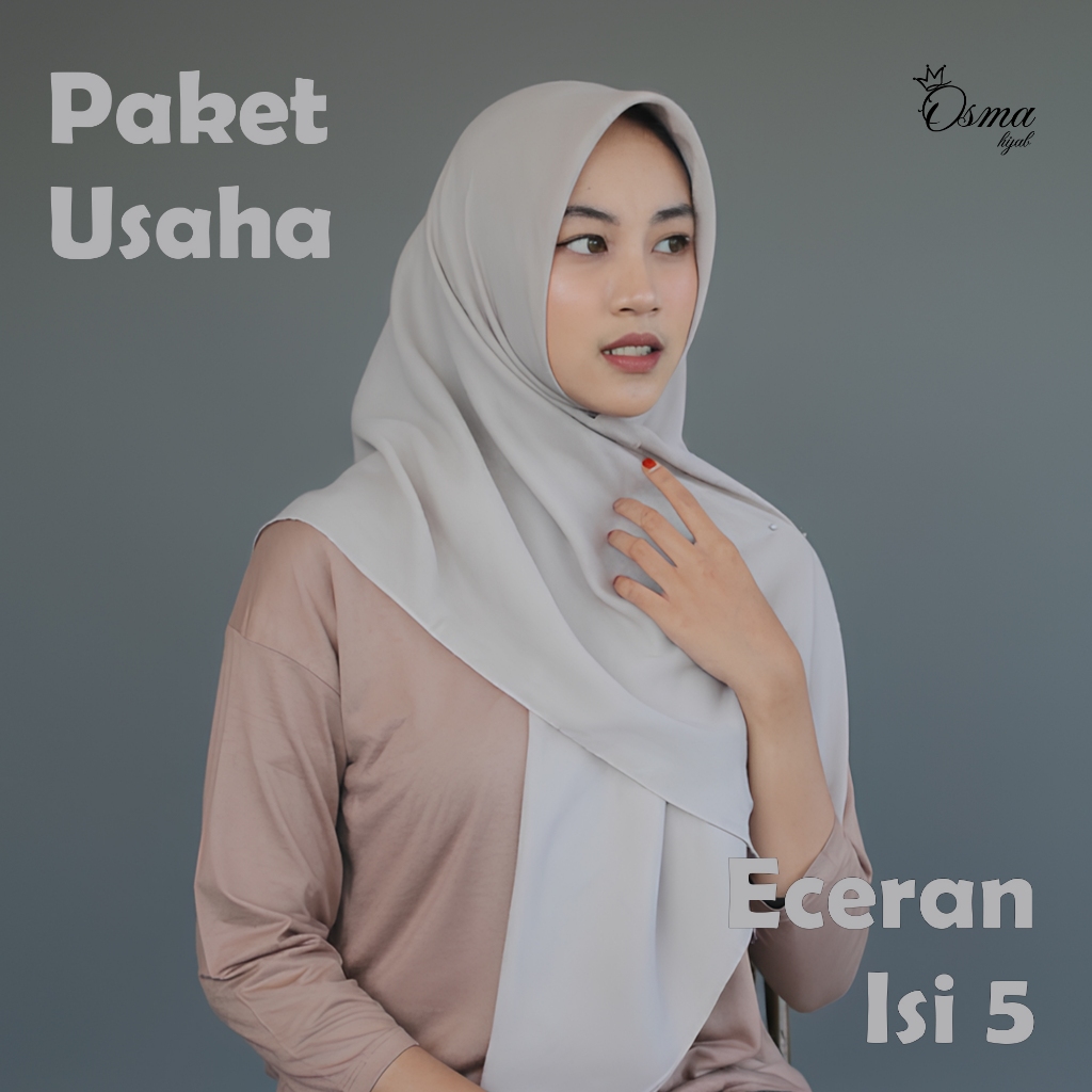 Osmahijab – Paket Grosir Eceran (isi 5pcs) Kerudung Voal Paris Segiempat Premium Bahan Voal Paris Pr