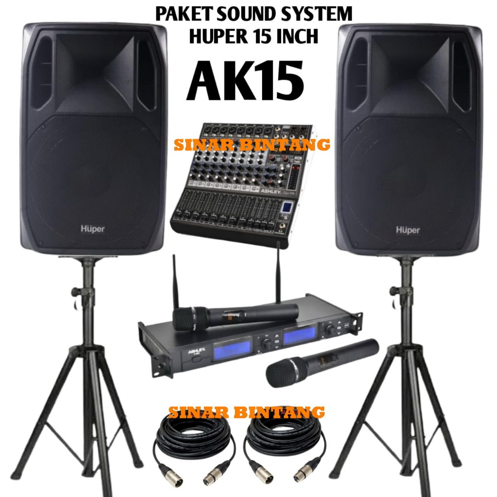 Paket Sound System Aktif Huper Ak15a Original Speaker Aktif Huper Ak15a 15inch original