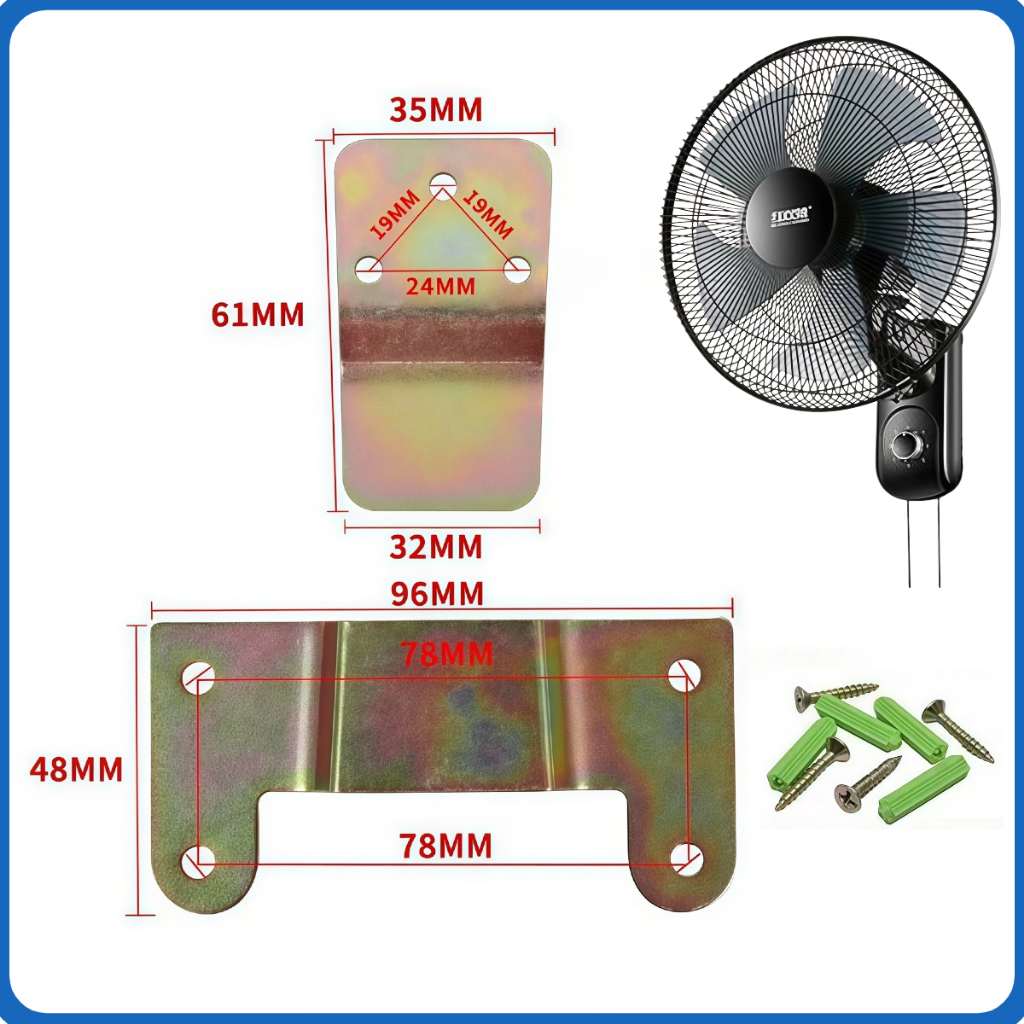 Bracket Kipas Angin Bracket Kipas Angin Dinding Besi FULLSET Hitam Cantolan Anti Slip Spare Part Rea