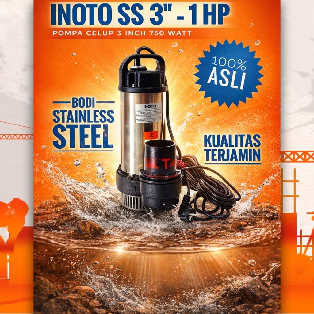 POMPA CELUP STAINLESS 3" 1 HP INOTO