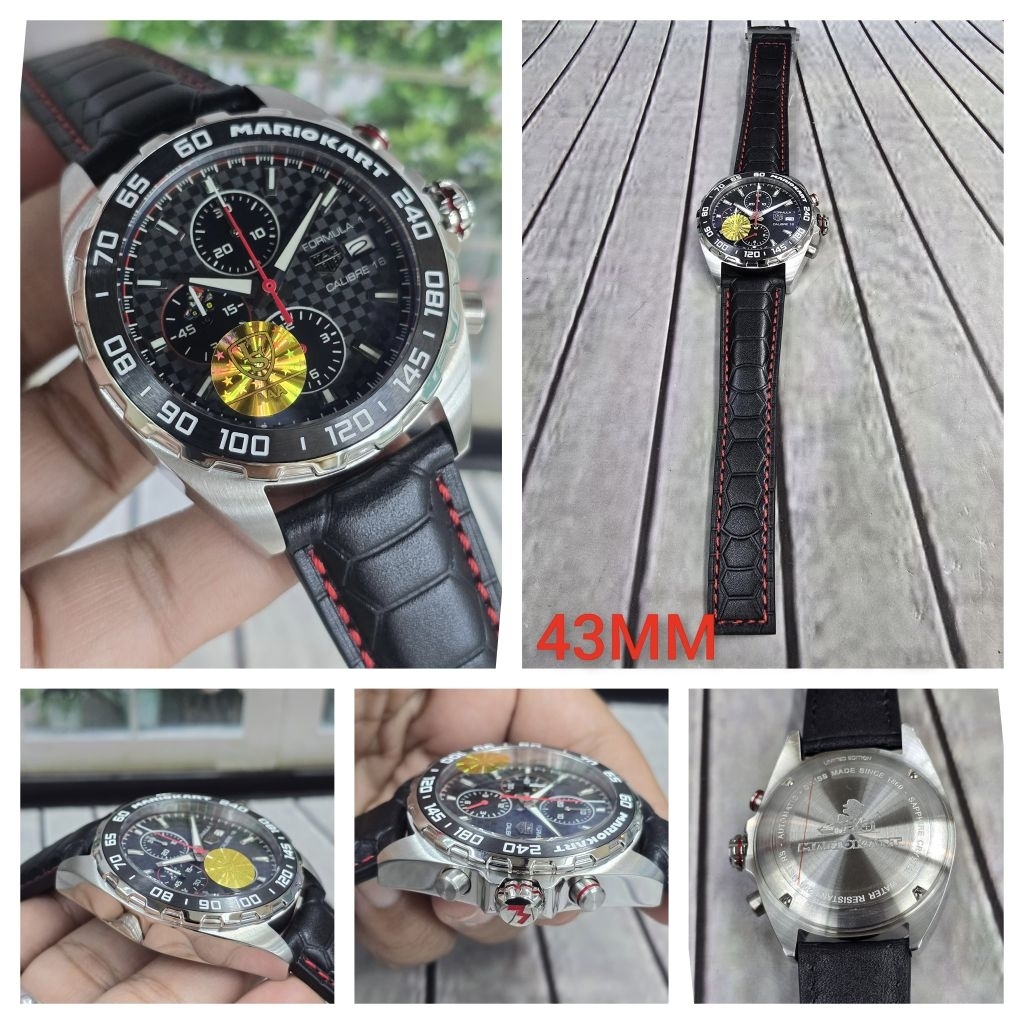 Jam mewah TH Cronograp aktif 43mm F1 Calibre 16 stainless steel japan