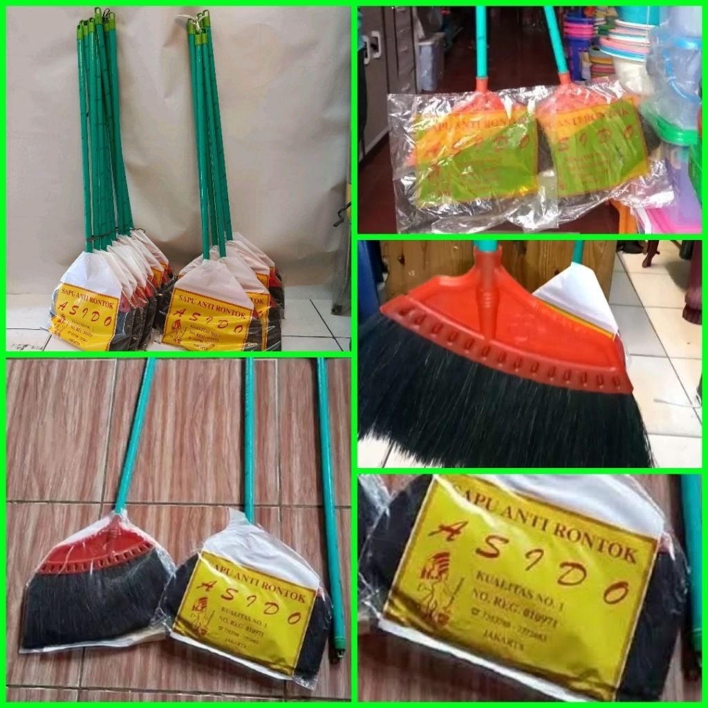 sapu ijuk anti rontok gagang kayu Asido sapu lantai sapu Asido