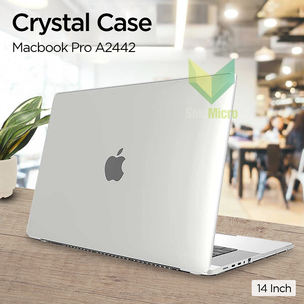 CRYSTAL Case Pelindung Laptop Cover MacBook Pro M2 M3 M4 14 Inch A2442 Bahan Berkualitas yang Tahan 