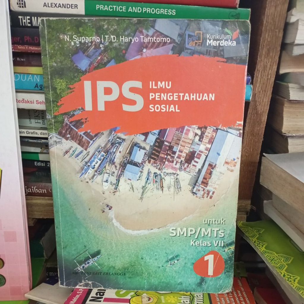 IPS Ilmu Pengetahuan Sosial untuk SMP kelas 7 kurikulum merdeka Erlangga original bekas