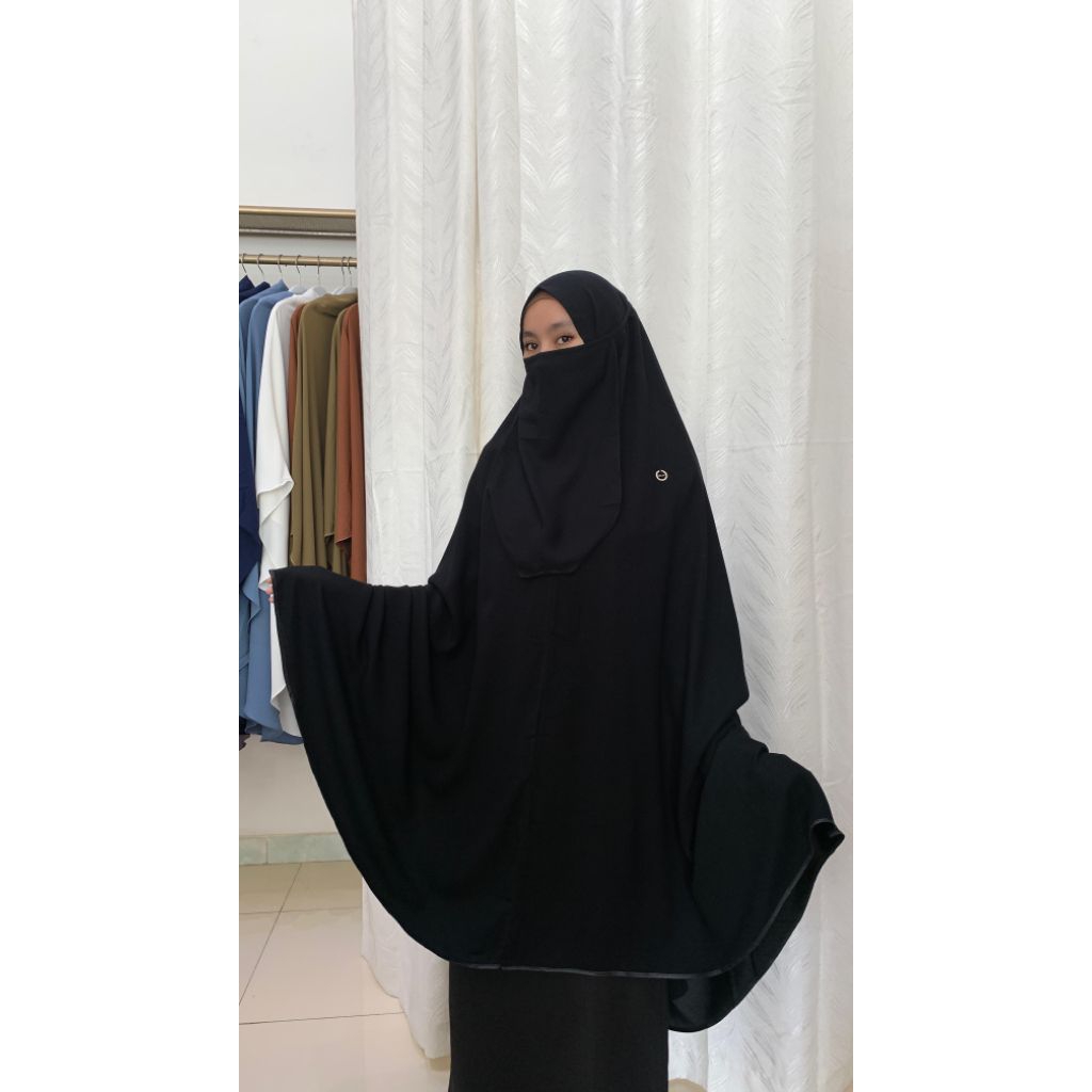 Khimar Jetblack Jmb Pad Rs | Khimar Cadar | Khimar Jetblack | Khimar Hitam | Bahan Jetbalack