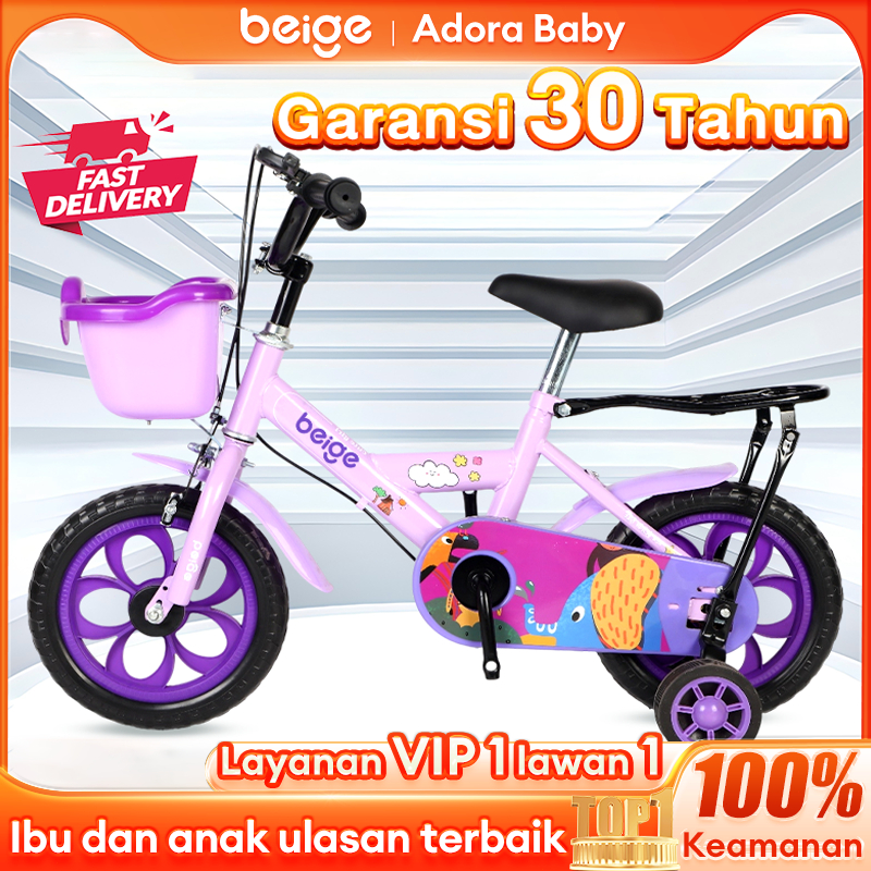 {Garansi 30 Tahun} Sepeda anak usia 3 - 12 tahun 12/16 inch sepeda anak perempuan sepeda rangka