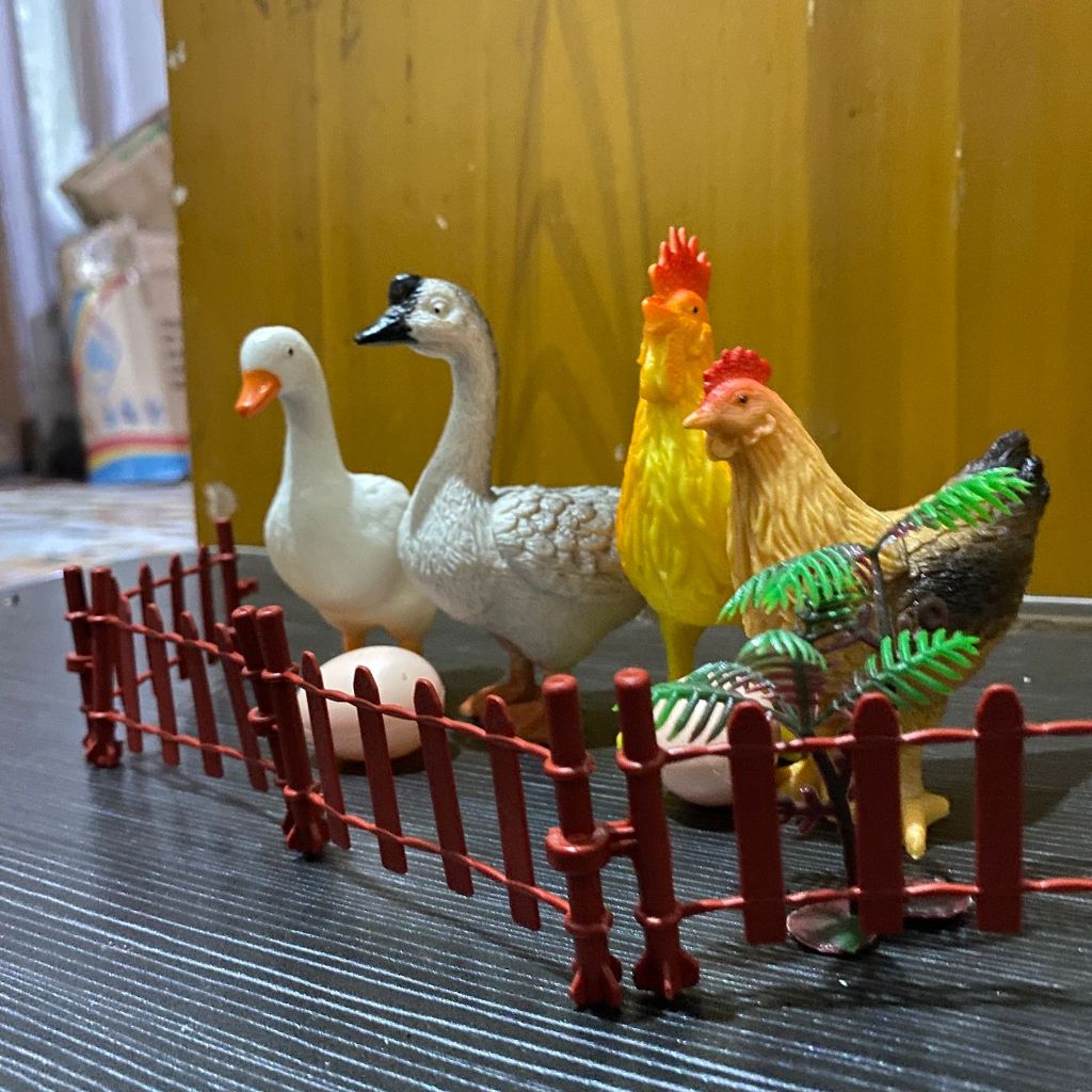 Mainan Anak Hewan TY 001544 Ternak Karet Isi 4 | Mainan Edukasi Anak Miniatur Hewan Kemasan Kantong 