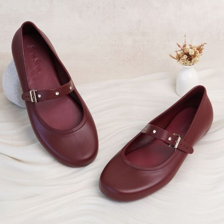 SARA SARA YUK - LAYLA Sepatu Sandal Mary Jane Flat Bahan Jelly Ukuran 36 - 40 Sendal Wanita Karet PV