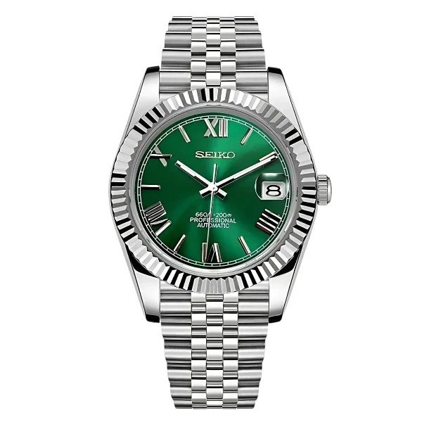 Jam Tangan Seiko Datejust Automatic - Desain Klasik Warna Hijau Unisex