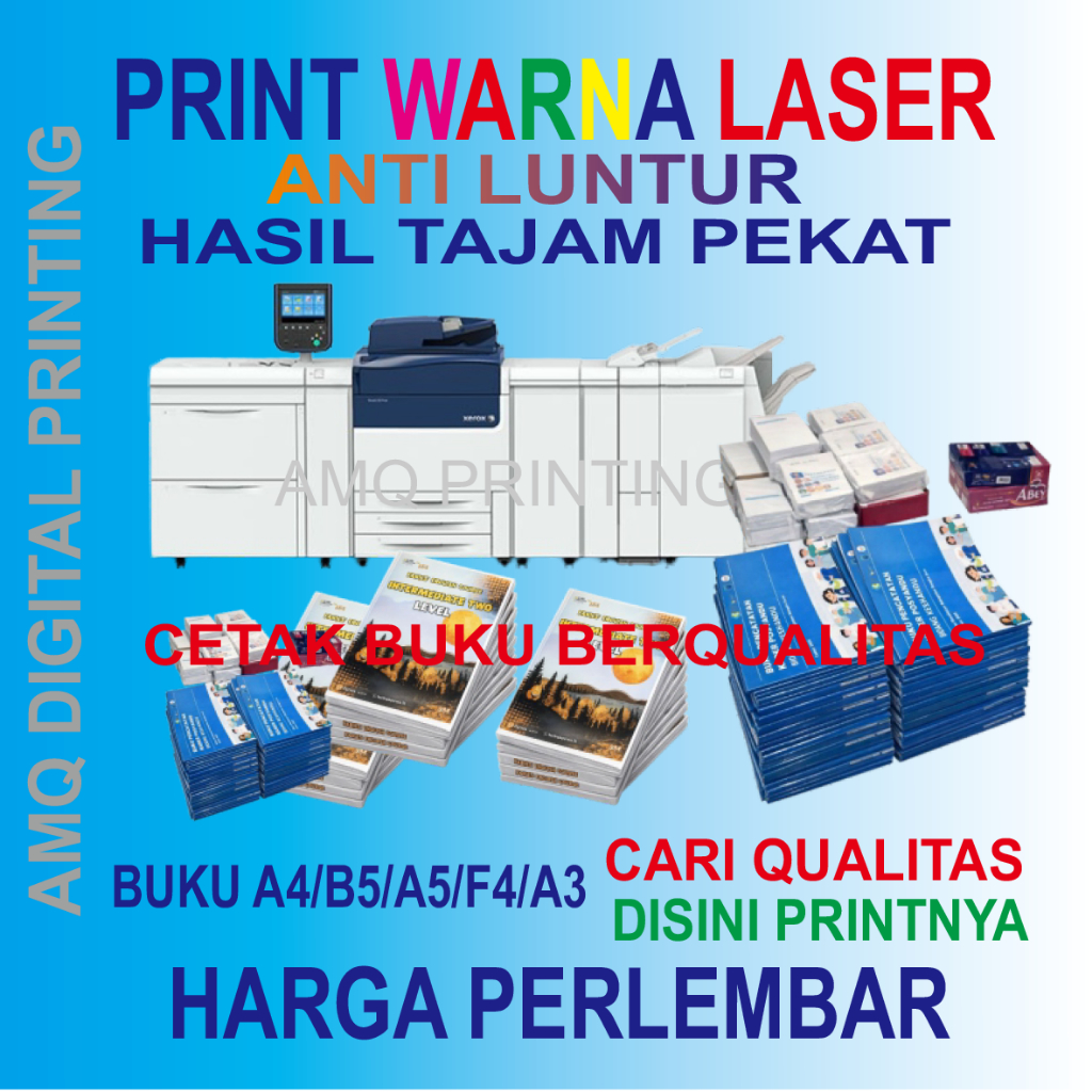PRINT LASER WARNA, ANTI LUNTUR, CETAK BUKU, MAKALAH, DLL