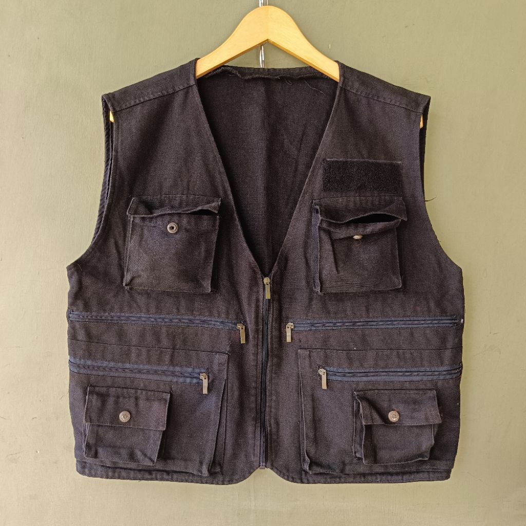 VEST CANVAS DENIM MULTIPOCKET UTILITY VEST TACTICAL