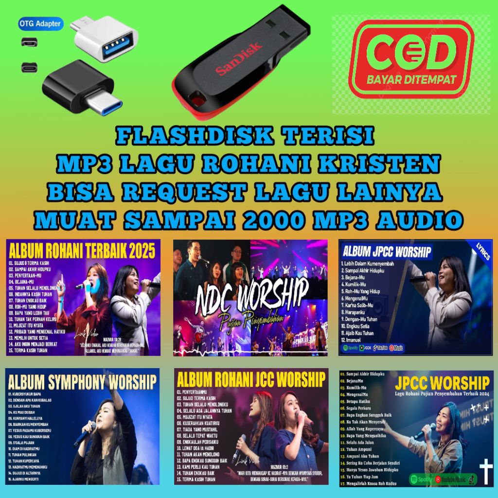 USB MP3 LAGU TERBARU 2025 - USB MP3 LAGU ROHANI KRISTEN - USB ISI LAGU UNTUK MOBIL - FLASH DISK MP4 