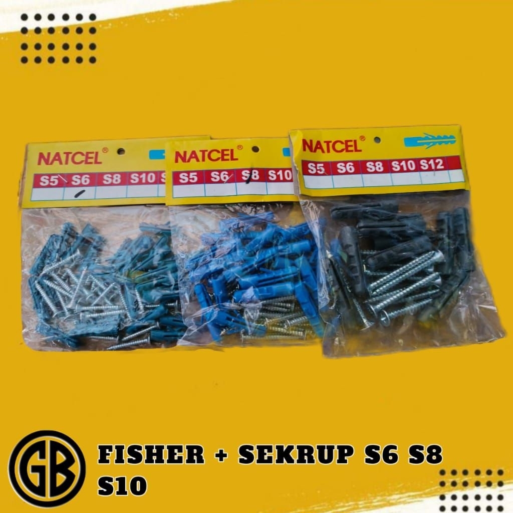FISCHER SET + SEKRUP NATCEL PER BUNGKUS S6 S8 S10