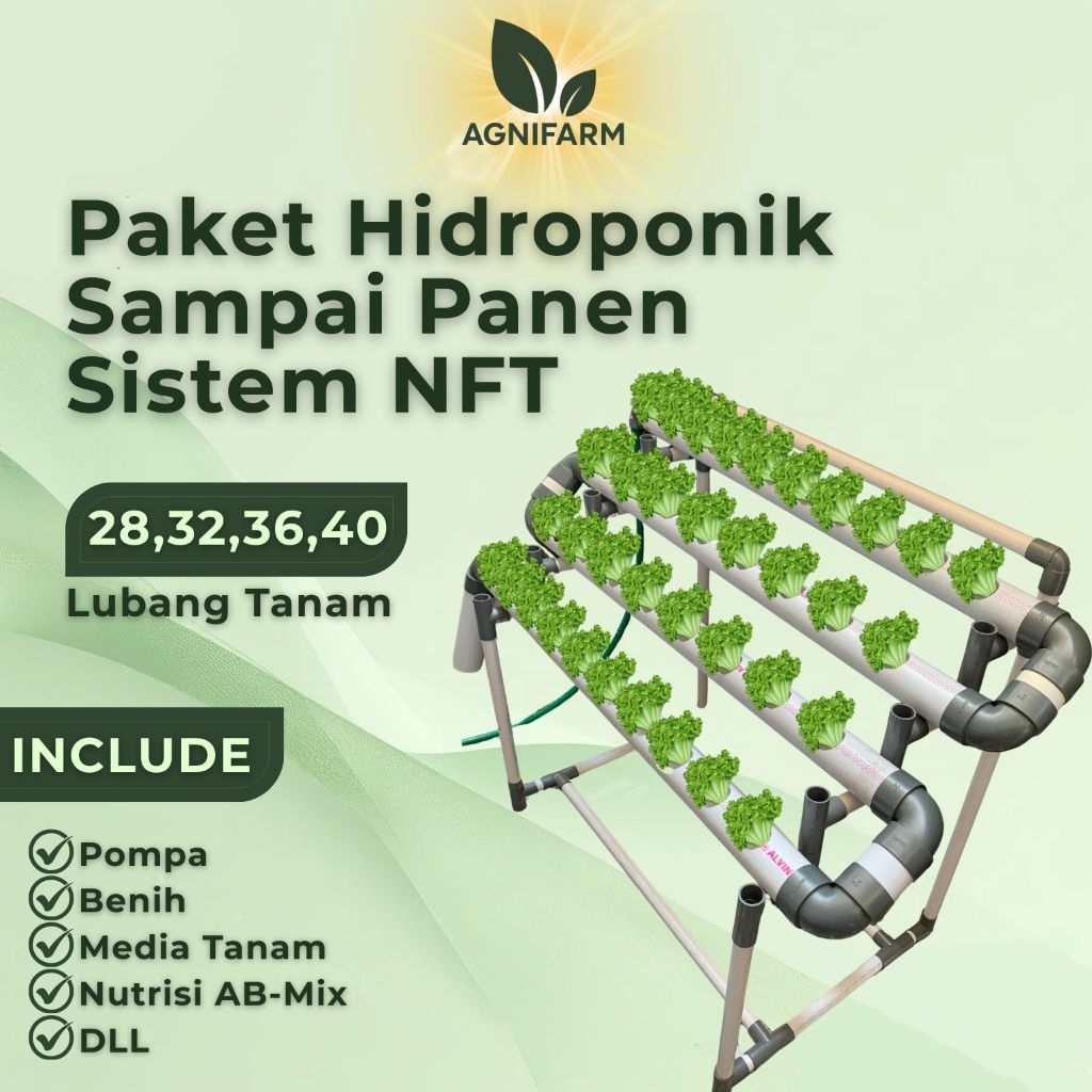 Paket Lengkap Instalasi Hidroponik NFT Skala Rumahan, mudah dan berkualitas