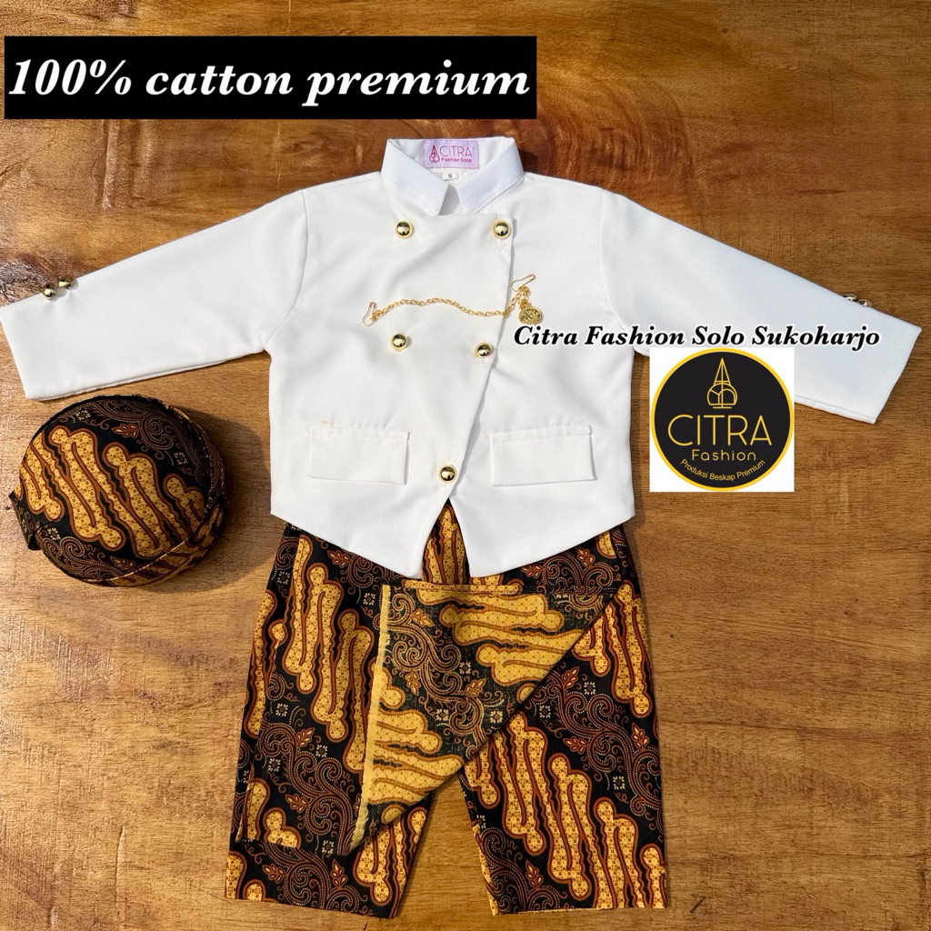 SETELAN BESKAP ANAK BAWAHAN CELANA BATIK COKLAT / BESKAP ANAK / BAJU ADAT ANAK / BAJU TRADISIONAL / 
