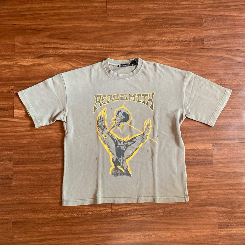 Zara X Aerosmith Oversize Graphic Tee Second Preloved