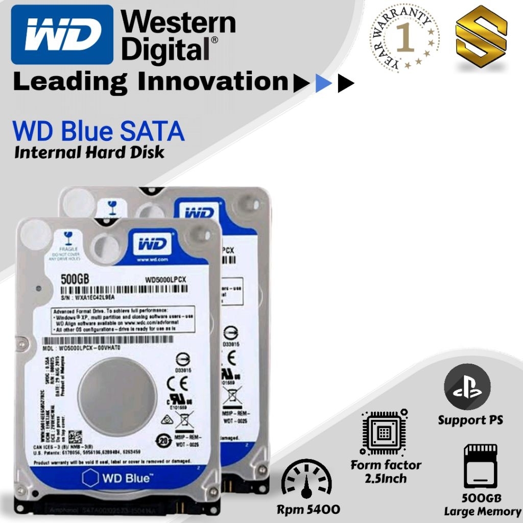 Hardisk Laptop 500GB /320GB WD BLUE Internal 2.5 Sata Baru HDD Laptop Notebook PS Promo 500GB / 320G