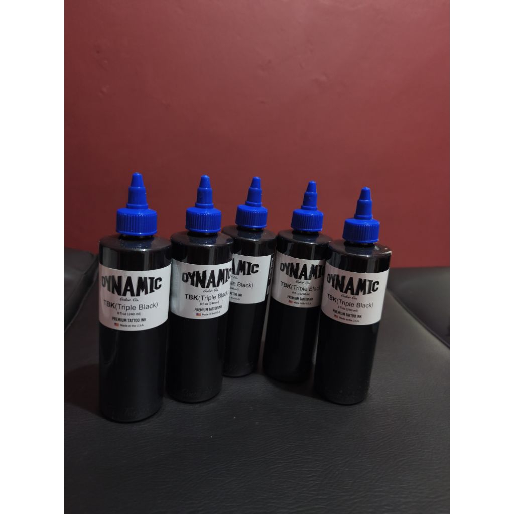 Tinta Tato Dynamic Black & Triple Black 8 oz, Hitam Pekat dan Cepat Masuk