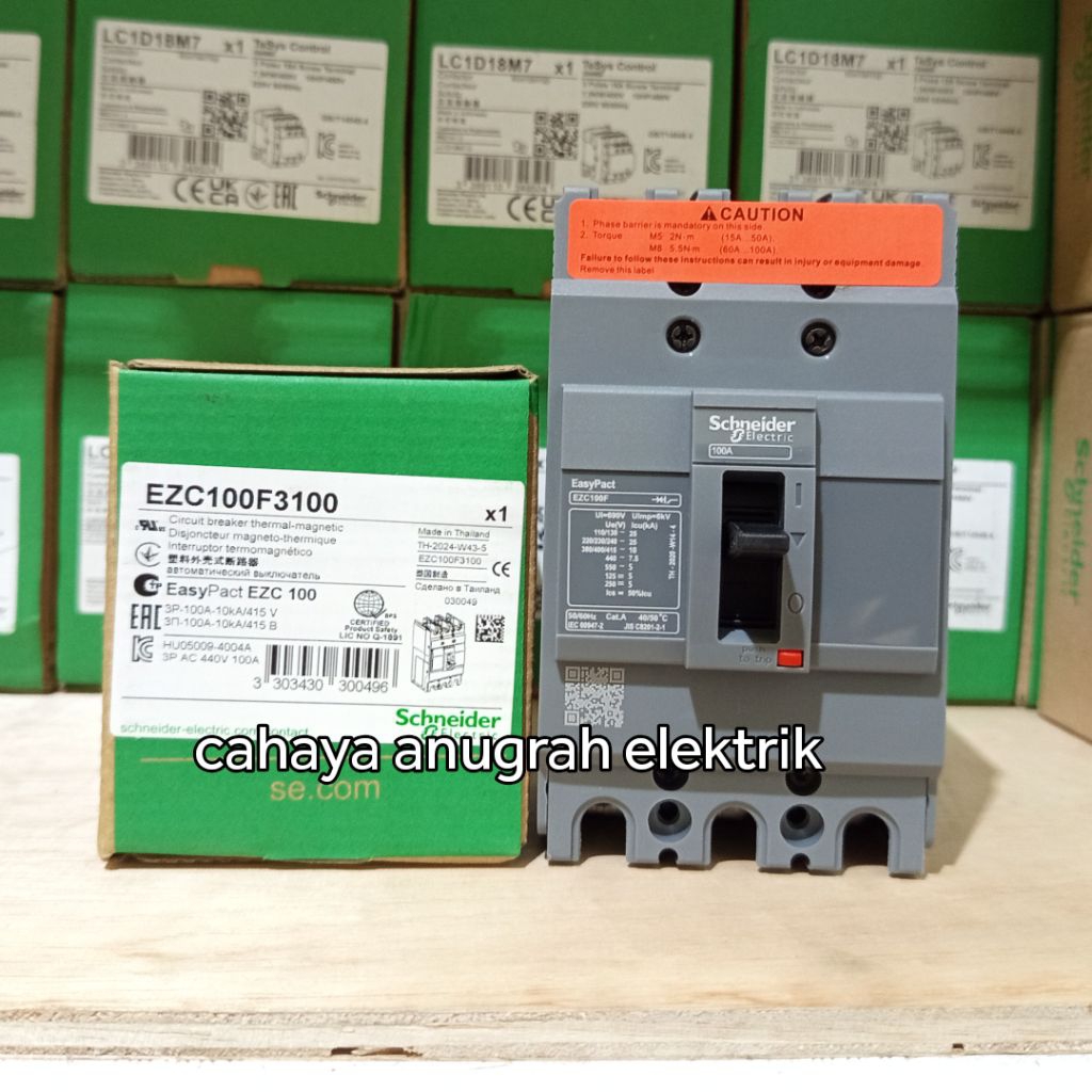 MCCB EZC100F SCHNEIDER 100A 3P MCCB NFB SCHNEIDER EZC100F 100A 3 PHASE ORIGINAL