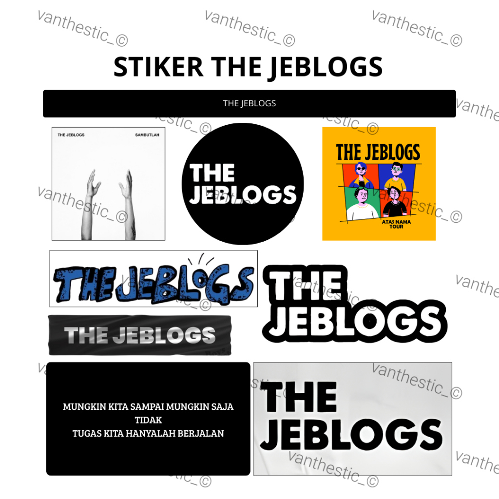 Stiker The Jeblogs | Stiker Band | The Jeblogs | Stiker Set The Jeblogs
