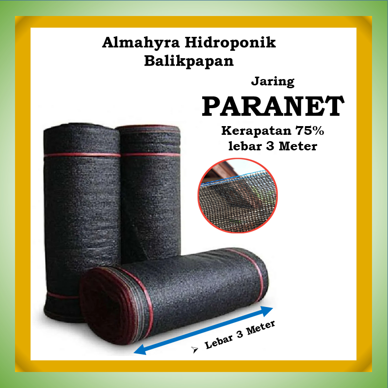 lebar 3 Meter Jaring Paranet Waring Shade Net Shading 75% Anti Penahan Panas Sinar Matahari Taman