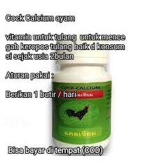 COCK CALCIUM 100 BUTIR TABLET KALSIUM TAMBAHAN UNTUK AYAM ADUAN UNGGAS BEBEK ITIK AYAM PETELUR