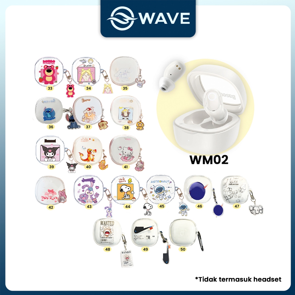 [L] Case WM02 Baseus Encok Earphone Silikon Karakter Kartun WM02 Kode 33 - Bening Lotso