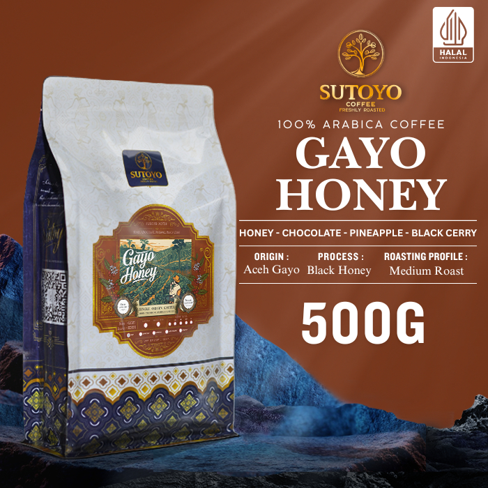 SUTOYO COFFEE - Kopi Aceh Gayo Black Honey Arabika 500 Gram