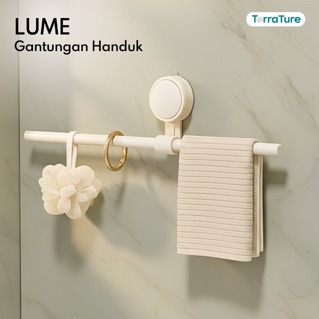 Terrature Gantungan Handuk Kamar Mandi Gantungan Handuk Tempel Dinding Tempat Handuk Estetik