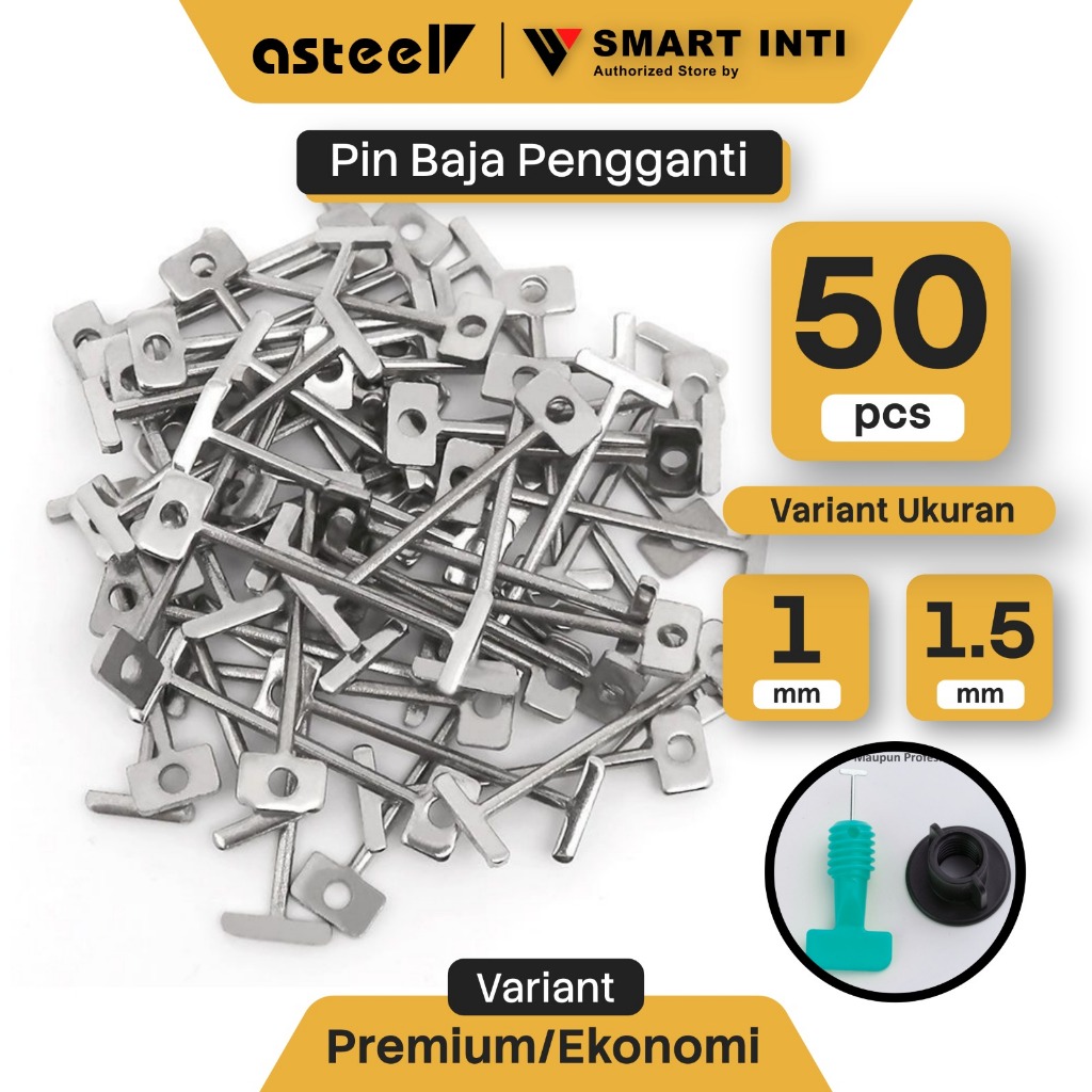 Pin 1mm 1.5mm Pengganti Refill Isi Ulang Reusable T Spacer Alat Pasang Keramik Granit Nat Lantai