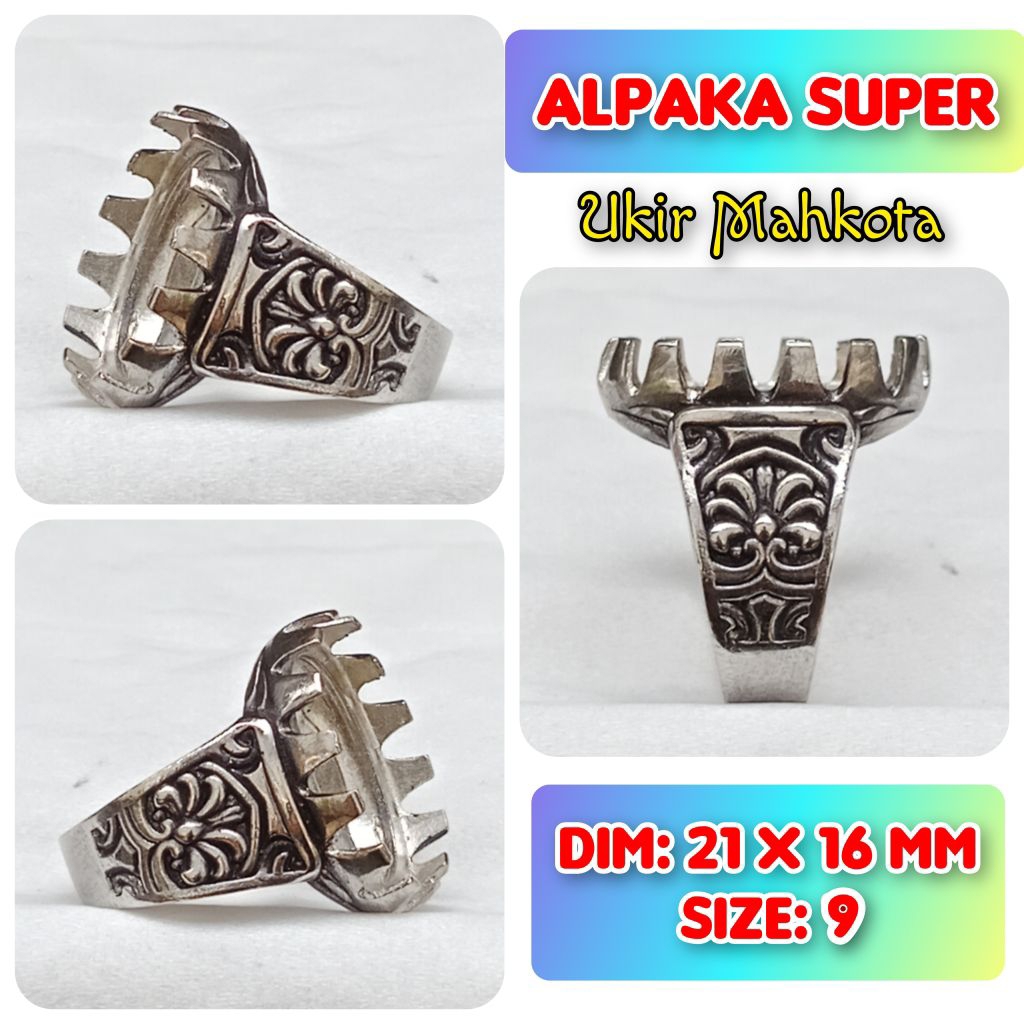 emban batu akik dan permata alpaka super ukir mahkota.30