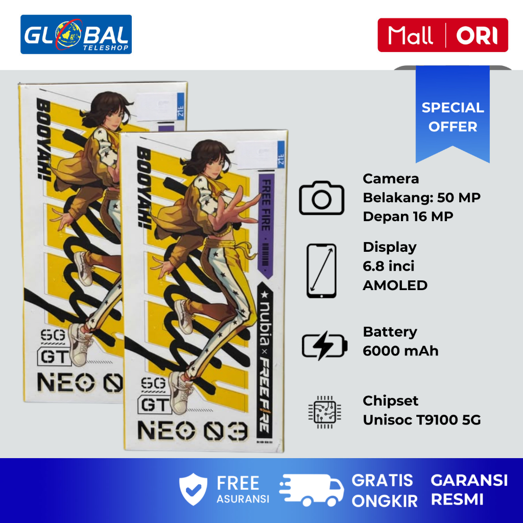 nubia Neo 3 GT 5G | Neo 3 5G 8/256GB HP Gaming 6000 mAh Fast Charging Garansi Resmi