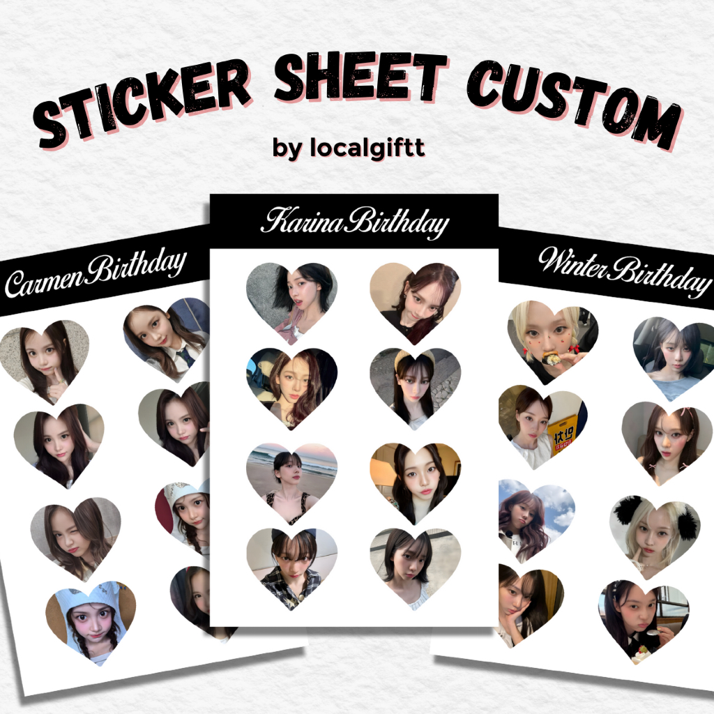 Stiker mini custom | bebas custom foto | stiker wajah | stiker muka | hadiah lucu | stiker mini