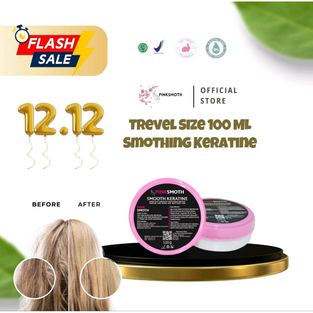 [BPOM] Pinksmoth Keratine Travelsize Pelurus Rambut Tanpa Catok Keratine Pelurus rambut